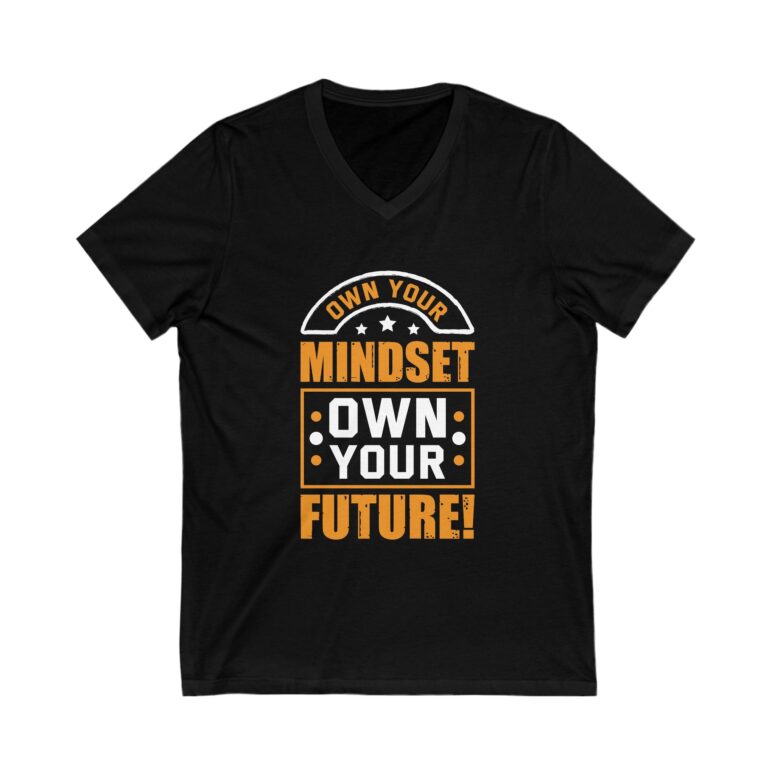 "Own your Mindset, Own your Future" Unisex Jersey Short Sleeve V-Neck Tee - Image 3