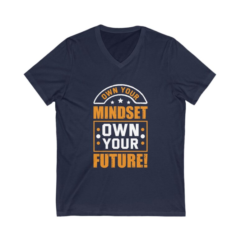 "Own your Mindset, Own your Future" Unisex Jersey Short Sleeve V-Neck Tee - Image 13