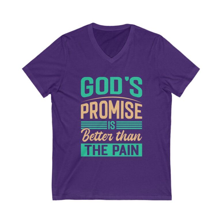 "God's Promise" Unisex Jersey Short Sleeve V-Neck Tee - Image 17