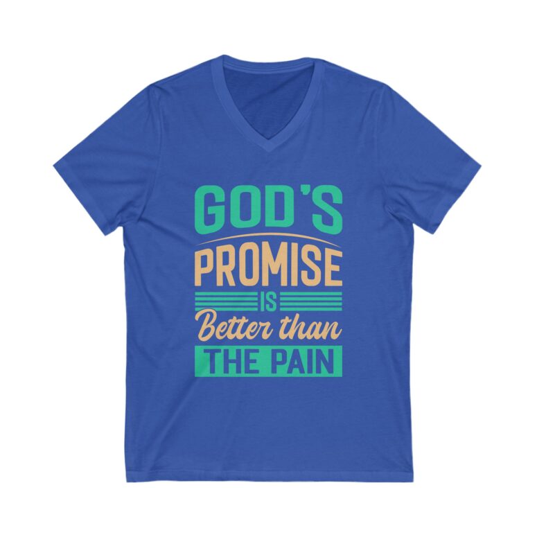 "God's Promise" Unisex Jersey Short Sleeve V-Neck Tee - Image 9