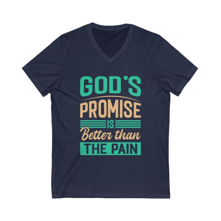 "God's Promise" Unisex Jersey Short Sleeve V-Neck Tee - Image 15