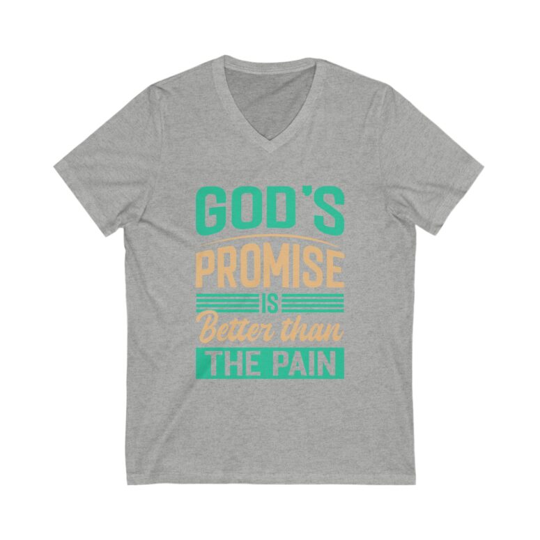 "God's Promise" Unisex Jersey Short Sleeve V-Neck Tee - Image 7