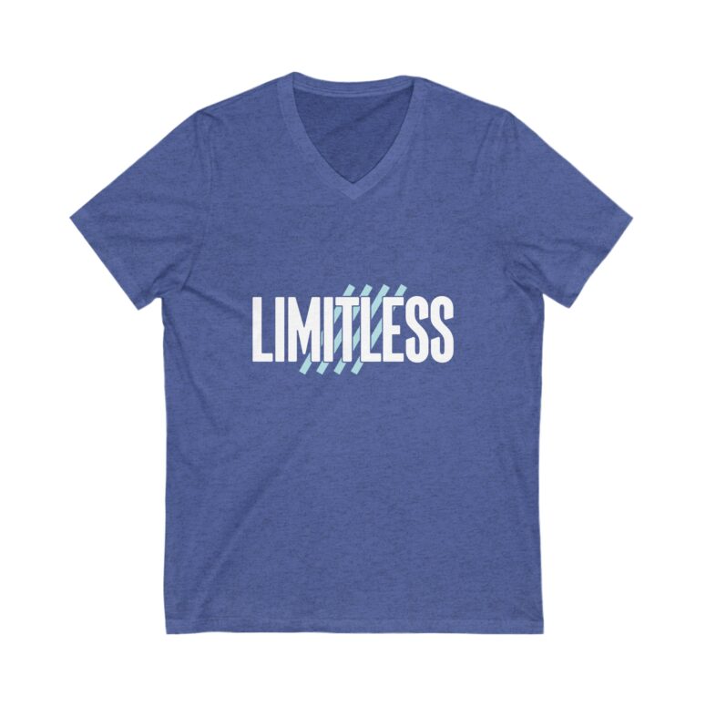 "Limitless" Unisex Jersey Short Sleeve V-Neck Tee - Image 11