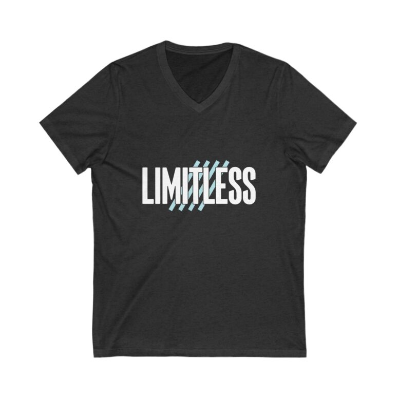 "Limitless" Unisex Jersey Short Sleeve V-Neck Tee - Image 13