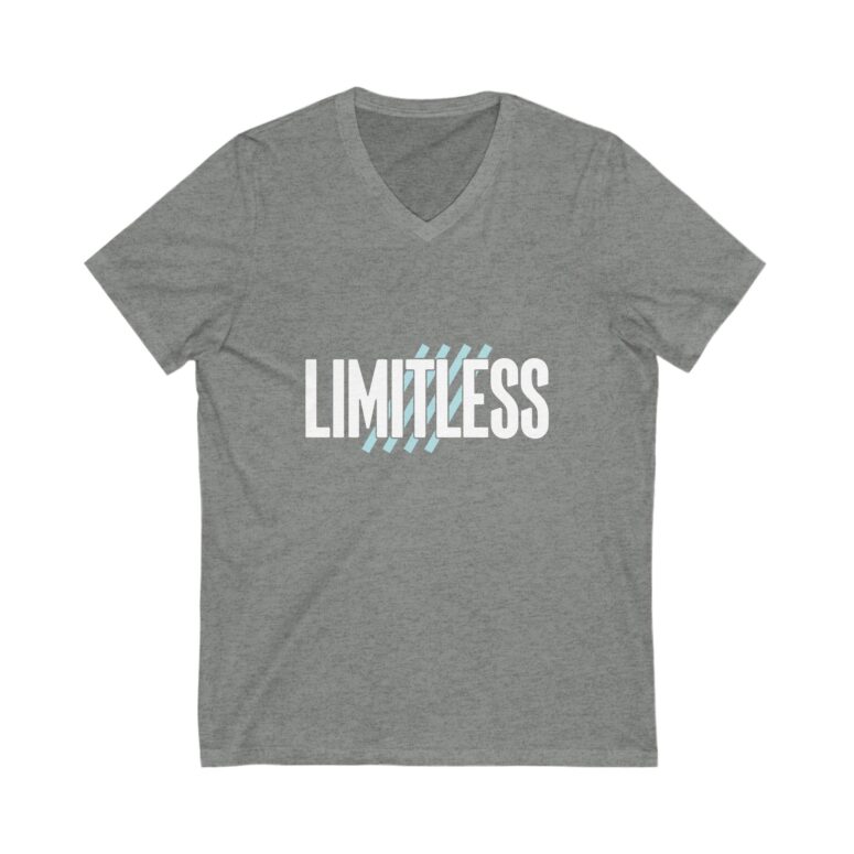 "Limitless" Unisex Jersey Short Sleeve V-Neck Tee - Image 5