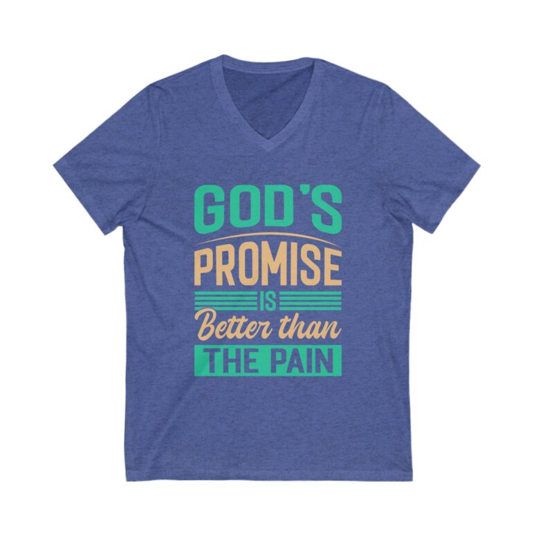 "God's Promise" Unisex Jersey Short Sleeve V-Neck Tee - Image 11