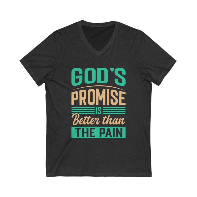 "God's Promise" Unisex Jersey Short Sleeve V-Neck Tee - Image 13