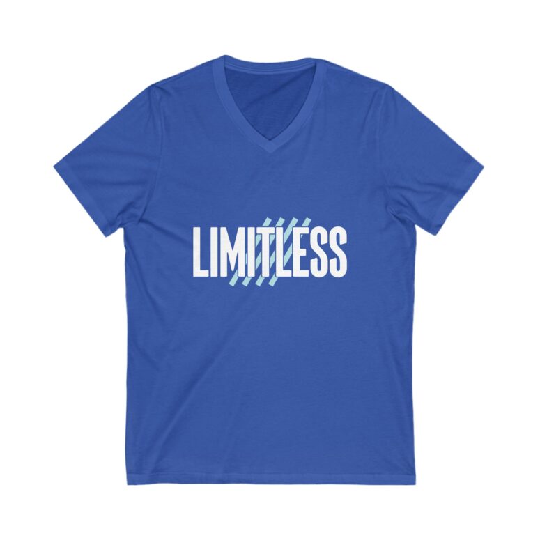 "Limitless" Unisex Jersey Short Sleeve V-Neck Tee - Image 9