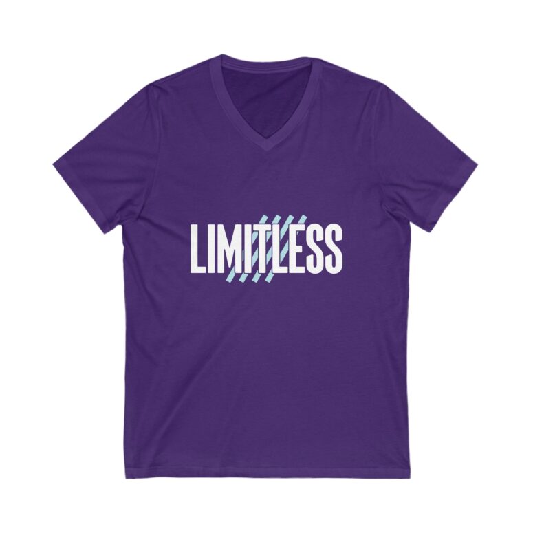 "Limitless" Unisex Jersey Short Sleeve V-Neck Tee - Image 17