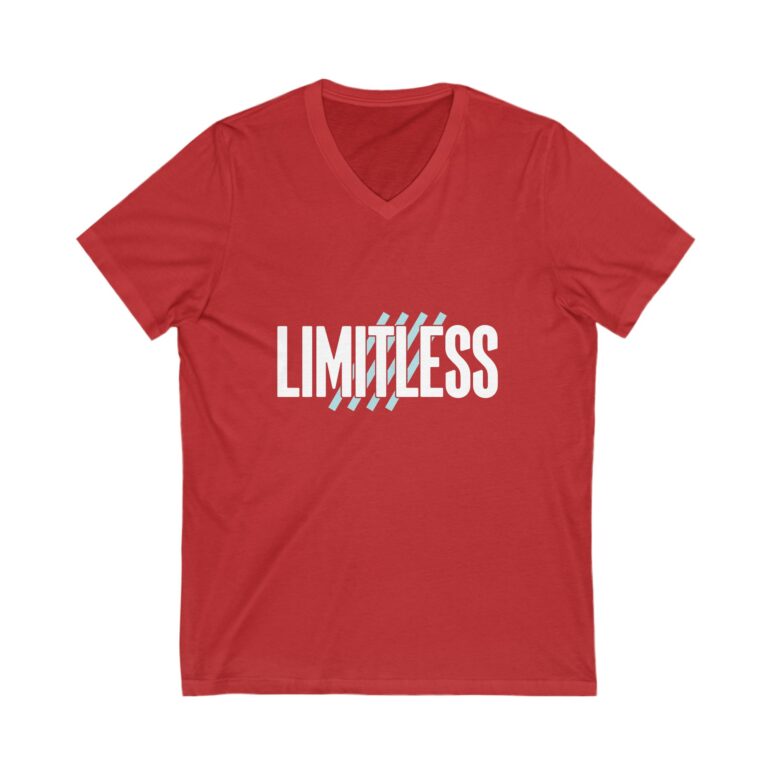 "Limitless" Unisex Jersey Short Sleeve V-Neck Tee - Image 19