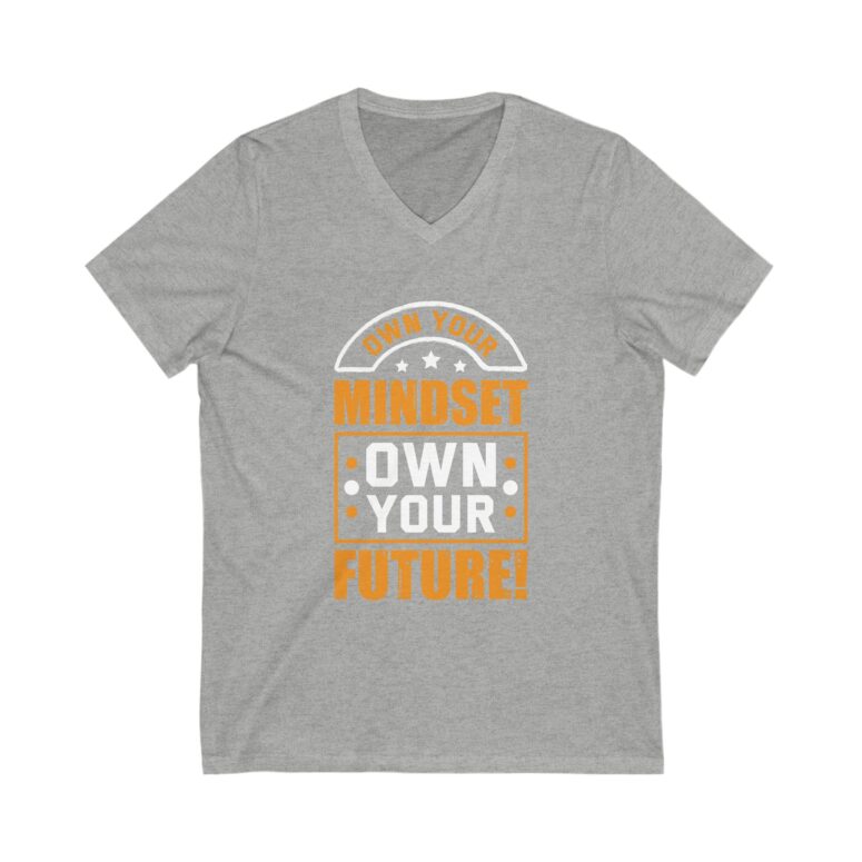 "Own your Mindset, Own your Future" Unisex Jersey Short Sleeve V-Neck Tee - Image 5