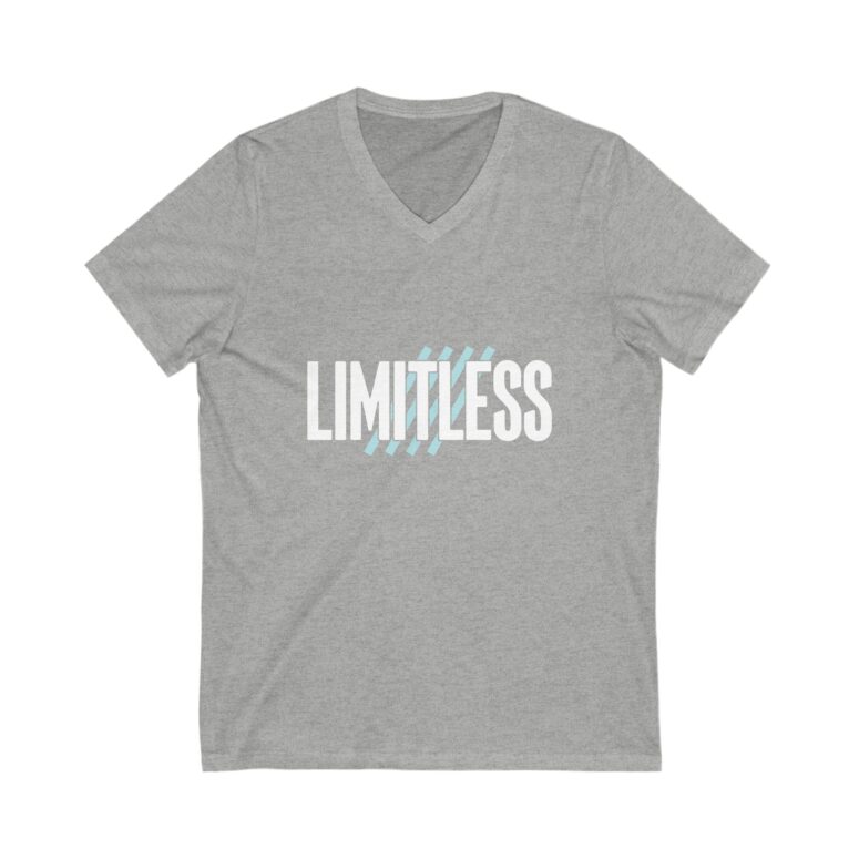 "Limitless" Unisex Jersey Short Sleeve V-Neck Tee - Image 7